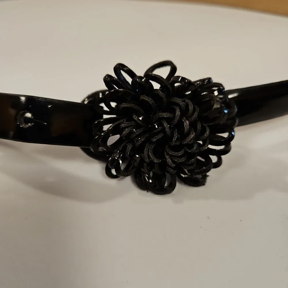 Black Patent Statement Belt sz waist 27